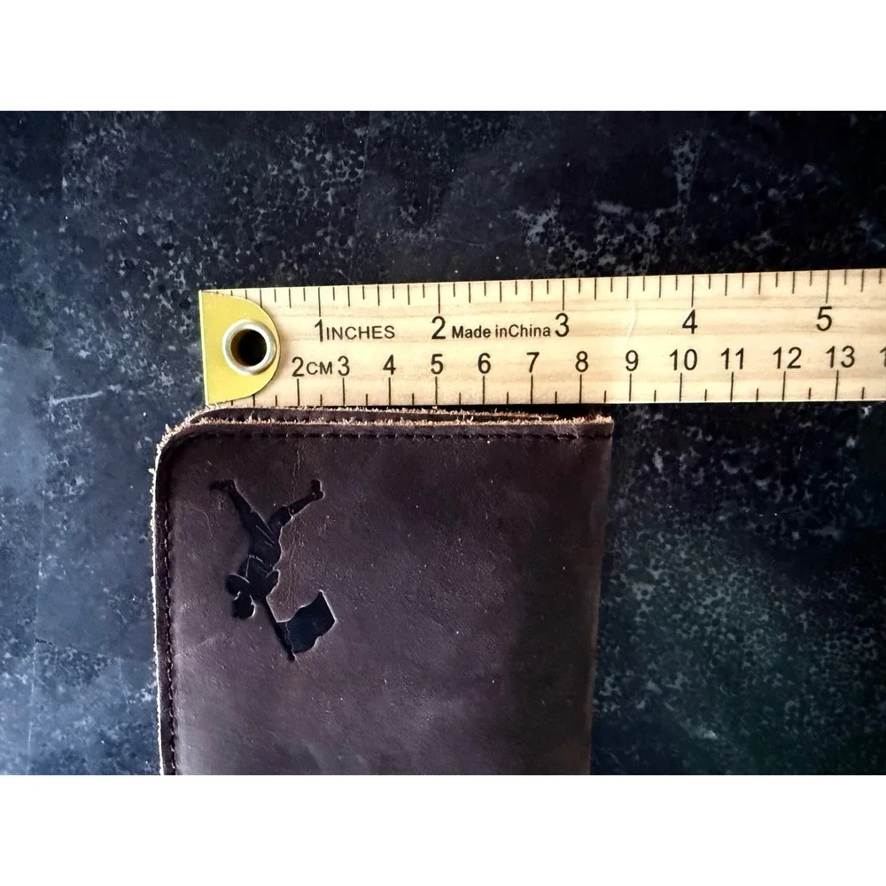 Glove Leather Baseball Wristlet‎ Wallet Brown 